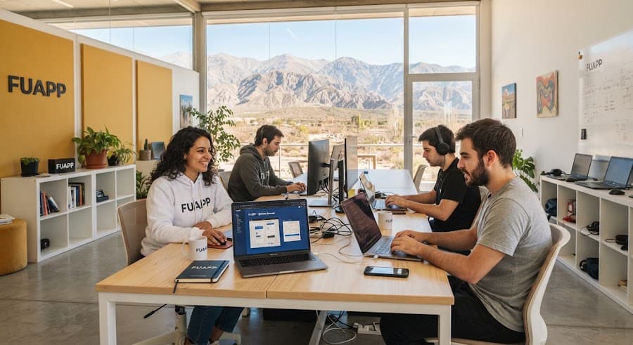 Equipo de diseño e ingeniería en un estudio de tecnología de La Rioja